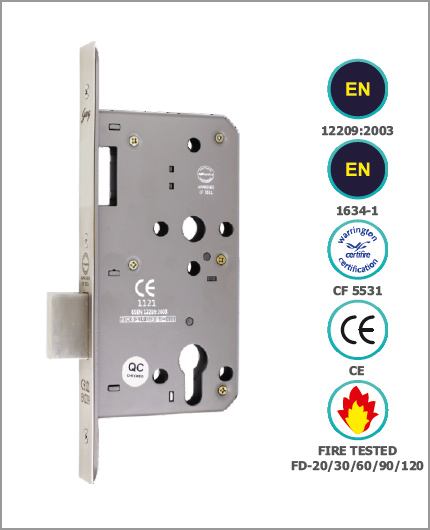 CE EURO PROFILE DIN STANDARD DEAD BOLT ONLY IN LOCK BODY SINGLE THROW (85MM CENTRE)